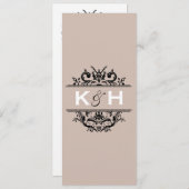 Tan & Black Skinny Crest Invite Kaart (Voorkant / Achterkant)