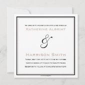 Tan & Black Square Crest Invite Kaart (Achterkant)