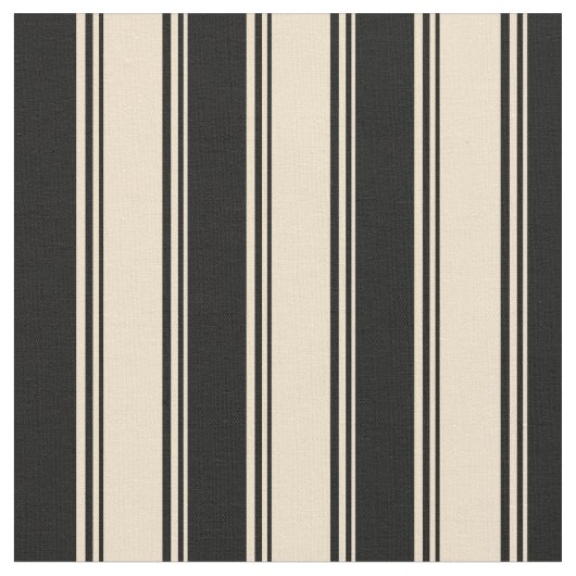 Tan & Black Striped/Lined Pattern Stof (Close Up)