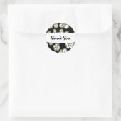 Tan & Black White Elegant Hibiscus Floral Sticker (Tas)