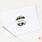 Tan & Black White Elegant Hibiscus Floral Sticker (Envelop)