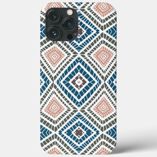 tan blauwe groene Afrikaanse Tribal Mud Cloth Case-Mate iPhone Case (Achterkant)