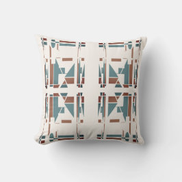 Tan Blauwgroen Blauw Wit Zuidwesten kijken Grote M Kussen