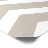 Tan Blauwgroen Chevron Aangepaste naam Poster (Hoek)