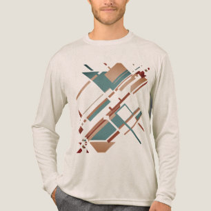 Tan Blauwgroen Rust Slanted MCM Look Geometrisch A Tri-Blend Shirt