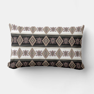 Tan Blend Folk Design Omkeerbaar Lumbar Pillow Kussen