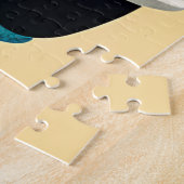 Tan Bloemen Retro Hippie Van  Kunst Legpuzzel (Zijkant)