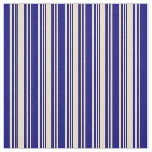 Tan & Blue Colored Pattern Stof (Swatch)