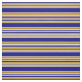 Tan, Blue, Mint Cream en Dark Goldenrod Pattern Stof (Swatch)