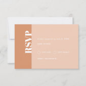 Tan & Blush Bold Modern Minimalist Boho RSVP-kaart RSVP Kaartje (Voorkant)