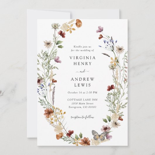 Tan Boho Wedding Uitnodiging (Voorkant)