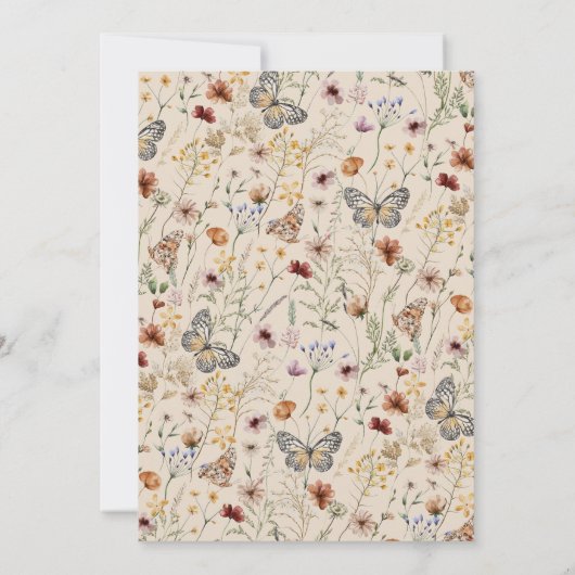 Tan Boho Wedding Uitnodiging (Achterkant)