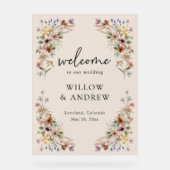 Tan  Boho Wildflower Acryl teken Acryl Bord (Voorkant)