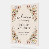 Tan  Boho Wildflower Acryl teken Acryl Bord (Hoek)