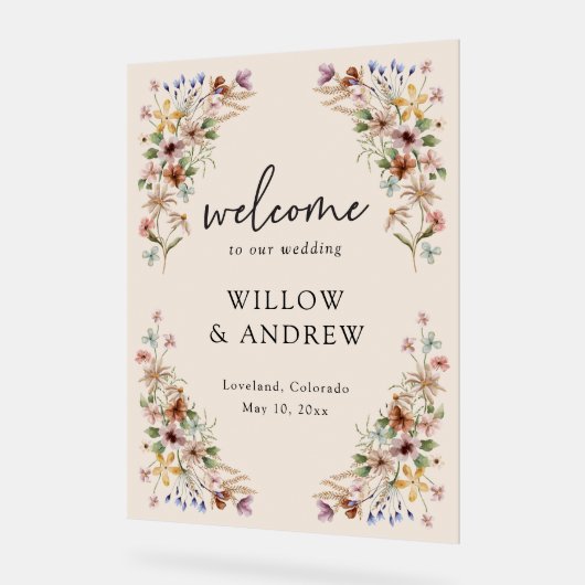 Tan  Boho Wildflower Acryl teken Acryl Bord