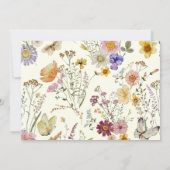 Tan Boho Wildflower Wedding Dank je wel kaart (Achterkant)