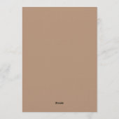 Tan Botanische Kwaststreek Bruiloft Kaart (Achterkant)