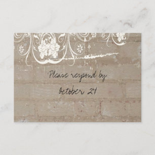 Tan Brick Lace Rsvp met enveloppen