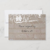 Tan Brick Lace Rsvp met enveloppen (Voorkant)