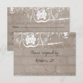Tan Brick Lace Rsvp met enveloppen (Voorkant / Achterkant)
