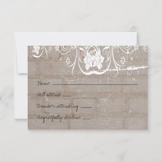 Tan Brick Lace Rsvp met enveloppen (Achterkant)