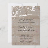 Tan Brick Lace Wedding Invitation Kaart (Voorkant)