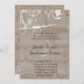 Tan Brick Lace Wedding Invitation Kaart (Voorkant / Achterkant)