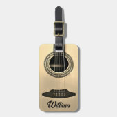 Tan Brown akoestische gitaar instrumentnaam Bagagelabel (Voorkant verticaal)