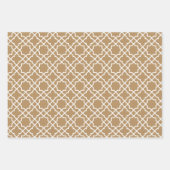 Tan Brown Arabesque Pattern Gift Wrapping Paper (Voorkant 2)