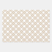 Tan Brown Arabesque Pattern Gift Wrapping Paper (Voorkant)