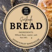 Tan Brown Bakery Sourdough Bread Label Sticker