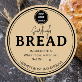 Tan Brown Bakery Sourdough Bread Label Sticker