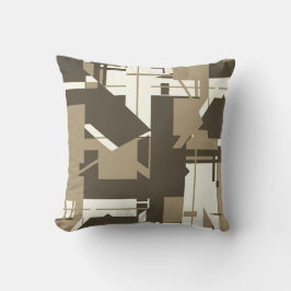 Tan Brown Beige Abstract MCM-geïnspireerd ontwerp Kussen