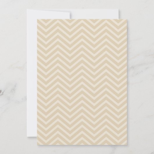 Tan Brown Beige Chevron Wedding Invitations Kaart (Achterkant)