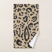 Tan Brown & Black Cheetah Leopard Animal Print Bad Handdoek (Handdoek)
