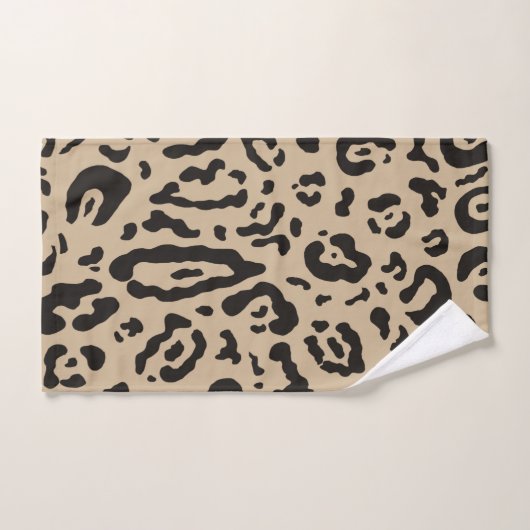 Tan Brown & Black Cheetah Leopard Animal Print Bad Handdoek (Handdoek)
