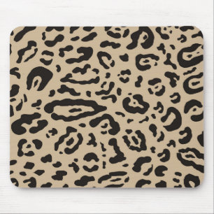 Tan Brown & Black Cheetah Leopard Animal Print Muismat