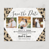 Tan Brown & Black Cheetah Leopard Save the Date (Voorkant)