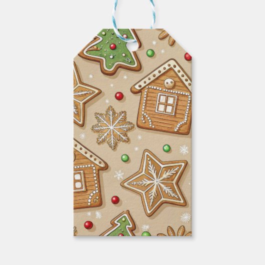 TAN BROWN CHRISTMAS GINGERBREAD COOKIES CADEAULABEL (Voorkant)