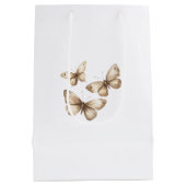 Tan Brown Cream Butterflies Medium Cadeauzakje (Achterkant)
