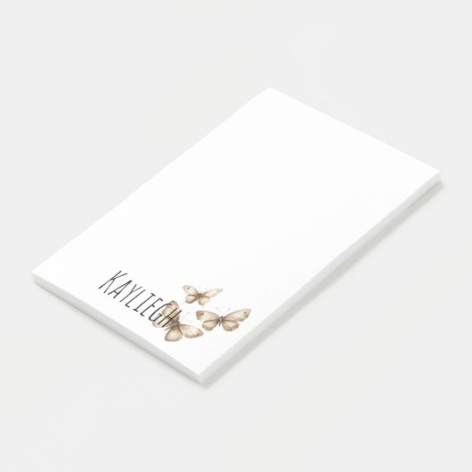 Tan Brown Cream Butterflies Post-it® Notes (Schuin)