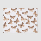 Tan Brown Cream Butterflies Verjaardag Tissuepapier (Voorkant)