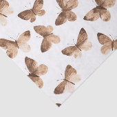 Tan Brown Cream Butterflies Verjaardag Tissuepapier (Detail)