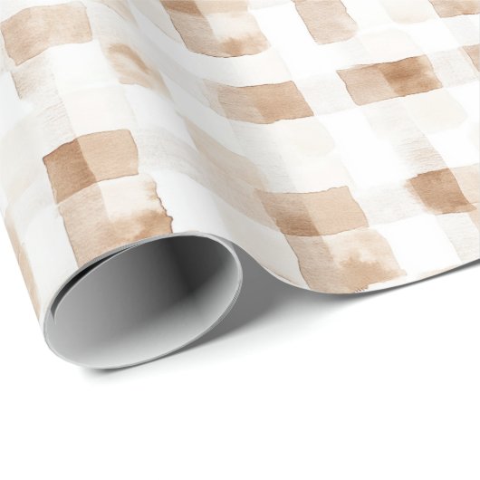 Tan Brown Cream Stripes Cadeaupapier (Rol Hoek)