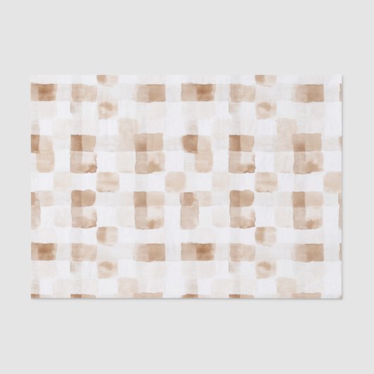 Tan Brown Cream Stripes Tissuepapier (Voorkant)