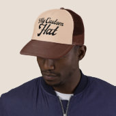 TAN & BROWN Custom Trucker Hat Mesh Cap Blank Pet (In situ)