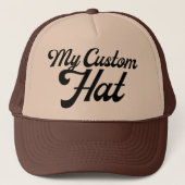 TAN & BROWN Custom Trucker Hat Mesh Cap Blank Pet (Voorkant)