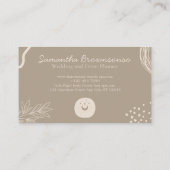 Tan Brown Earth Tone Moon Stars Spiritueel Visitekaartje (Achterkant)