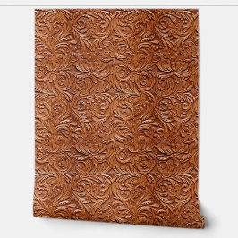Tan Brown Faux Leather Behang