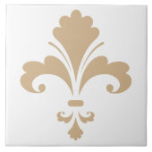 Tan Brown Fleur de lis Tegeltje (Voorkant)
